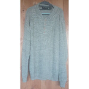 Vintage ARTEMIS Sweater Men's 4 Button Size 2XL Heather Green Henley Style Y2K